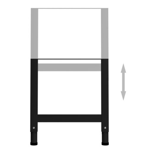 Adjustable Work Bench Frames 2pcs Metal 55x(69-95.5)cm Black - Image 5
