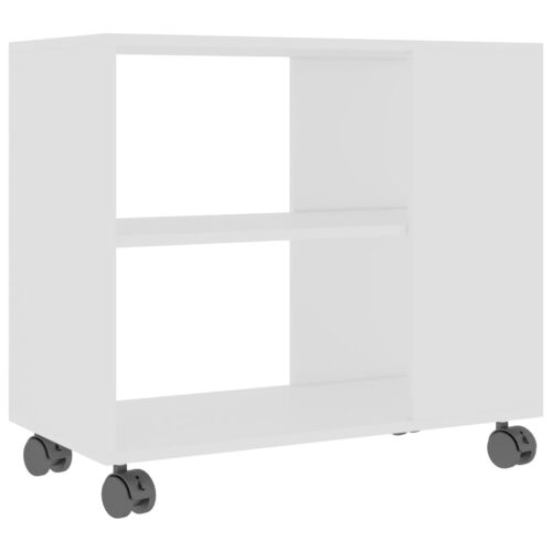 Portable Side Table Sofa Bedside Lamp Stand Storage Shelf Table Wooden White - Image 2