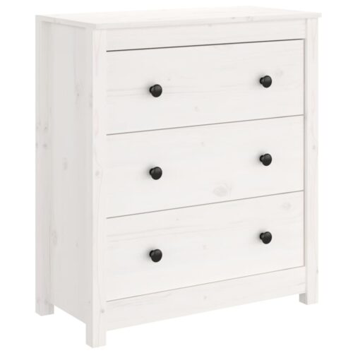 Sideboard White 70x35x80cm Solid Wood Pine - Image 2