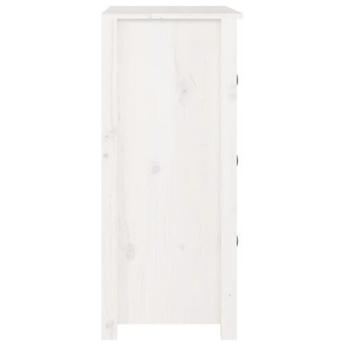 Sideboard White 70x35x80cm Solid Wood Pine - Image 6