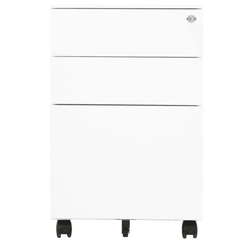 Mobile File Cabinet White 39x45x60cm Steel - Image 2