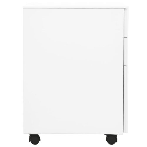 Mobile File Cabinet White 39x45x60cm Steel - Image 3