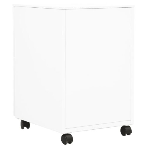 Mobile File Cabinet White 39x45x60cm Steel - Image 4