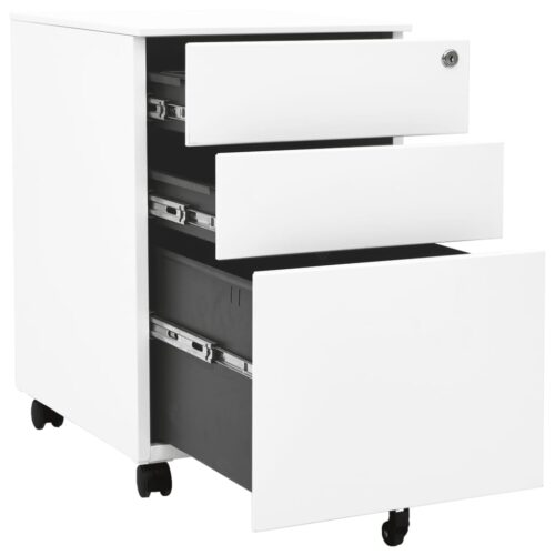 Mobile File Cabinet White 39x45x60cm Steel - Image 5