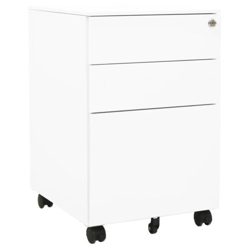 Mobile File Cabinet White 39x45x60cm Steel - Image 12