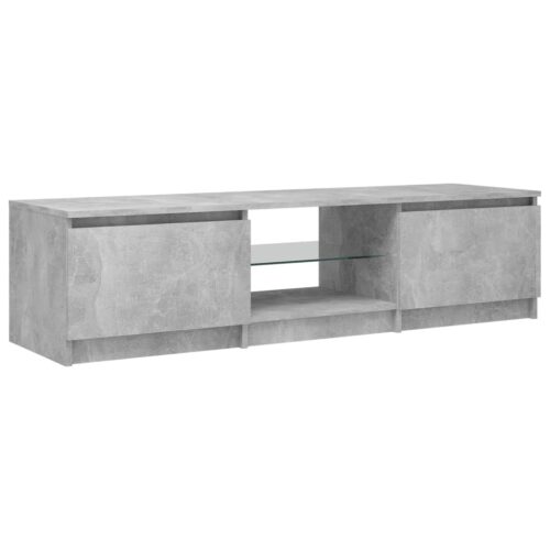 TV Cabinet with LED Lights Concrete Grey 140x40x35.5cm - Image 3