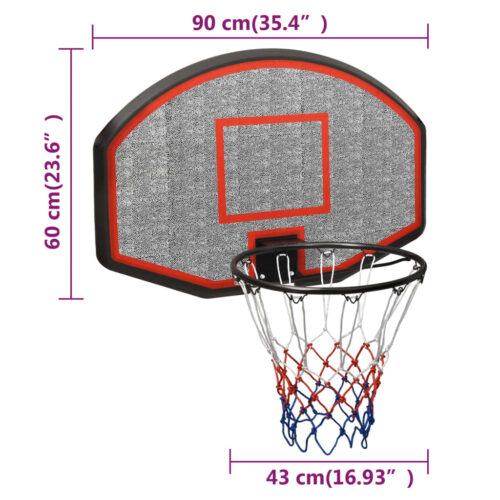 Basketball Backboard Black 90x60x2cm Polyethene - Image 7