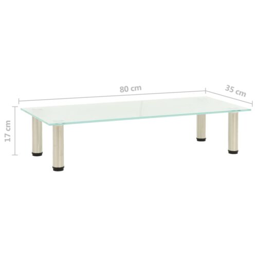 TV Stand Frosted 80x35x17cm Tempered Glass - Image 5