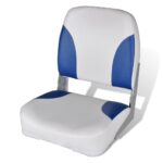 Boat Seat Foldable Backrest with Blue-white Pillow 41x36x48cm