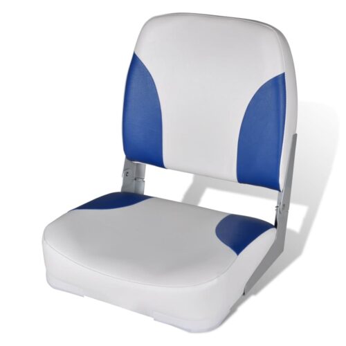 Boat Seat Foldable Backrest with Blue-white Pillow 41x36x48cm - Image 7