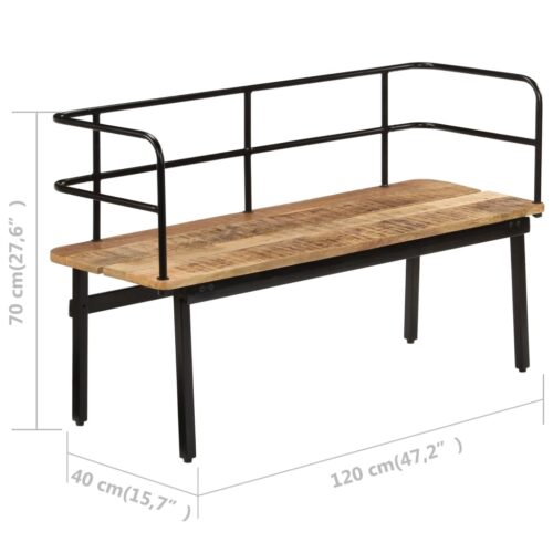 Bench 120x40x70cm Solid Mango Wood - Image 8