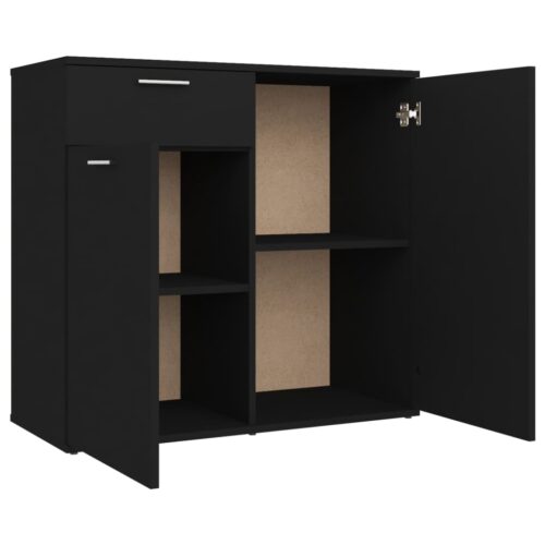 Sideboard Black 80x36x75cm Engineered Wood - Image 8