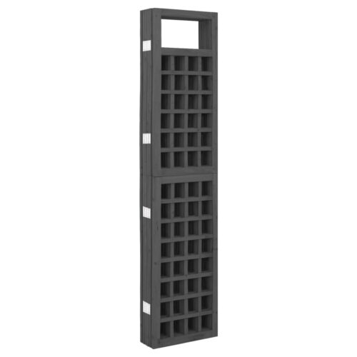 6-Panel Room Divider/Trellis Solid Fir Wood Black 242.5x180cm - Image 4