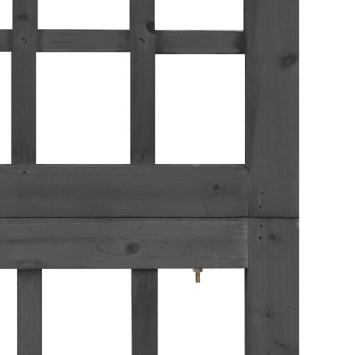 6-Panel Room Divider/Trellis Solid Fir Wood Black 242.5x180cm - Image 5