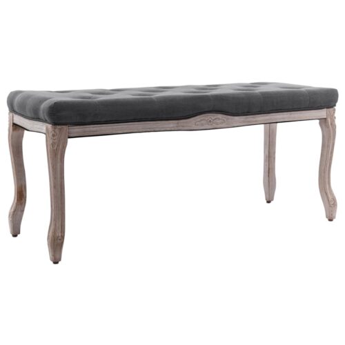 Bench Linen Solid Wood 110x38x48cm Dark Grey