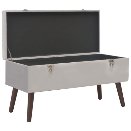 Bench with Storage Compartment Grey 80cm Velvet - Image 4