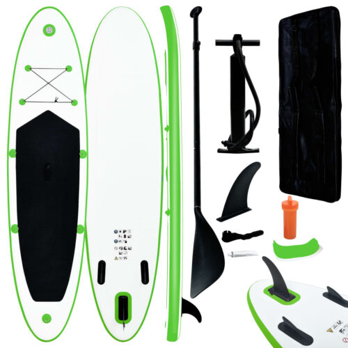 Inflatable Stand Up Paddle Board Set SUP Kayak Surf Water Surfboard Green White