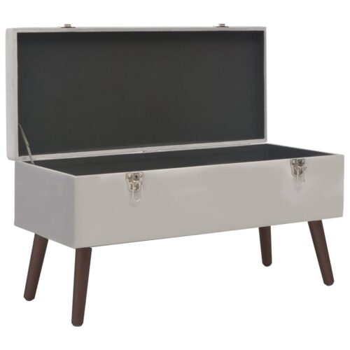 Bench with Storage Compartment Grey 80cm Velvet - Image 2