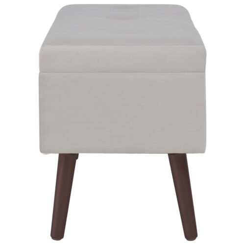 Bench with Storage Compartment Grey 80cm Velvet - Image 4
