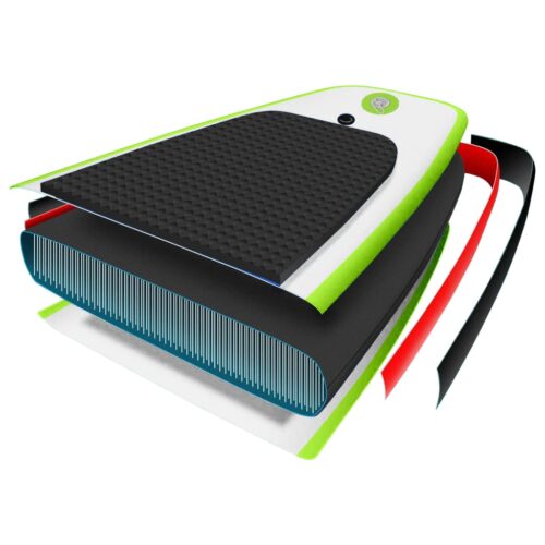 Inflatable Stand Up Paddle Board Set SUP Kayak Surf Water Surfboard Green White - Image 6