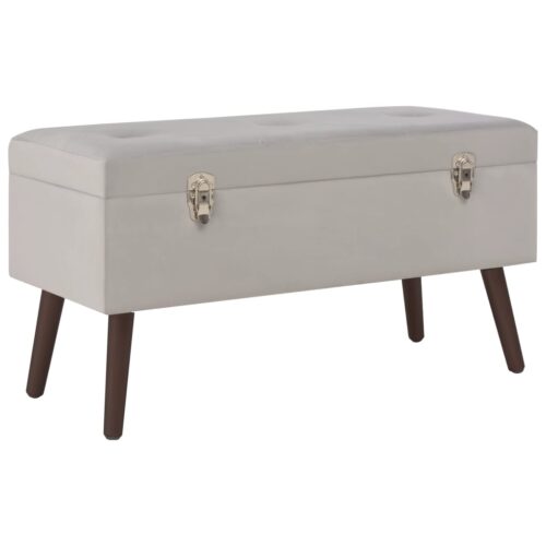 Bench with Storage Compartment Grey 80cm Velvet - Image 8