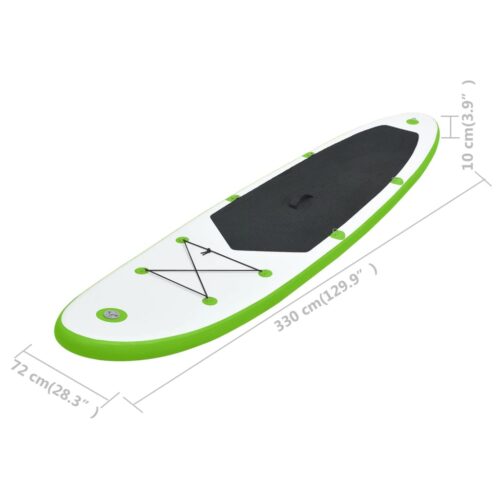 Inflatable Stand Up Paddle Board Set SUP Kayak Surf Water Surfboard Green White - Image 9