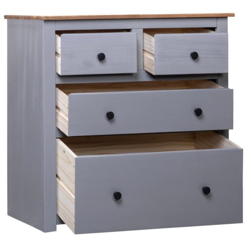 Sideboard Grey 80x40x83cm Pinewood Panama Range - Image 2