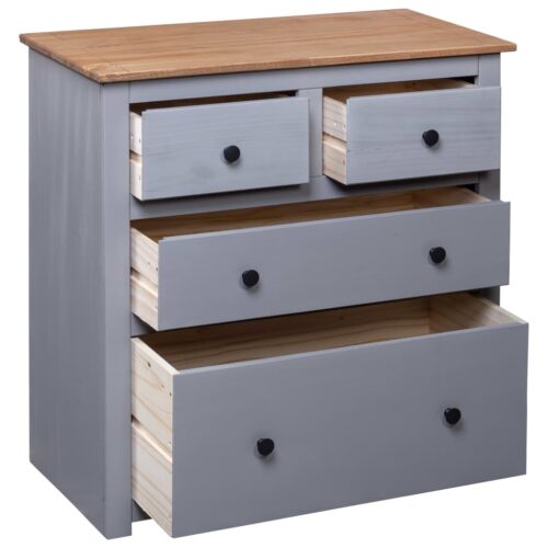 Sideboard Grey 80x40x83cm Pinewood Panama Range - Image 5