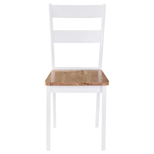 Dining Chairs 2pcs White Solid Rubber Wood - Image 2