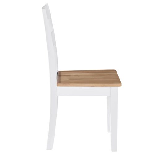 Dining Chairs 2pcs White Solid Rubber Wood - Image 4