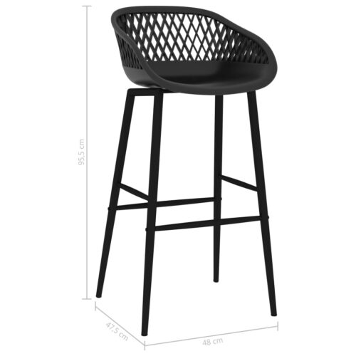 Bar Chairs 4pcs Black - Image 7