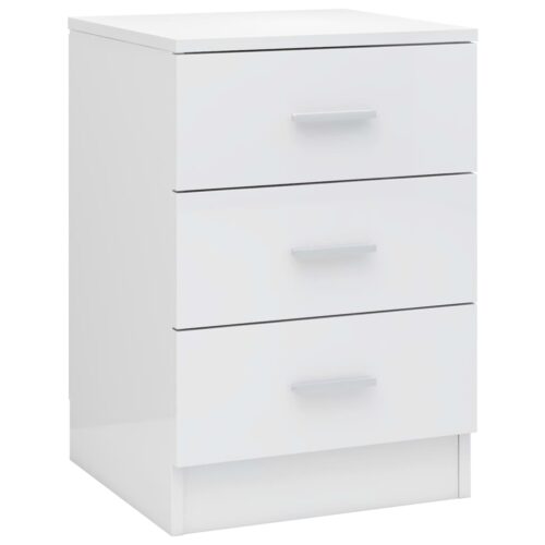 Bedside Cabinets 2pcs High Gloss White 38x35x56cm Engineered Wood - Image 3
