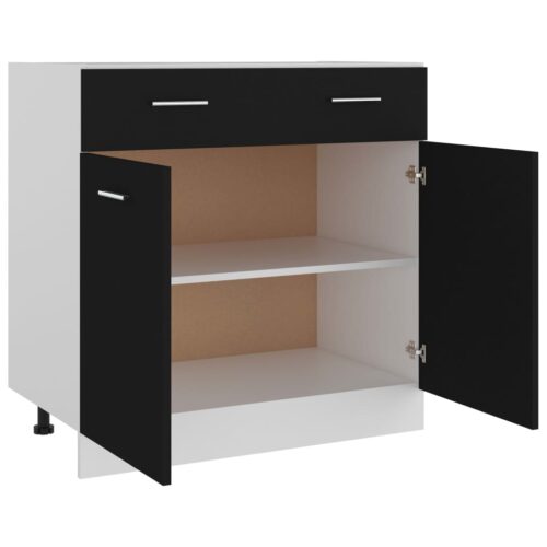 Drawer Bottom Cabinet Black 80x46x81.5cm Engineered Wood - Image 5