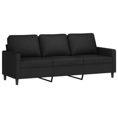3-Seater Sofa Black 180cm Velvet - Image 2