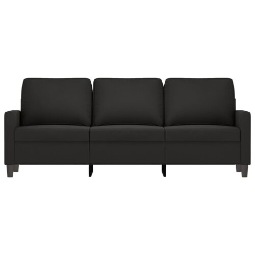 3-Seater Sofa Black 180cm Velvet - Image 3