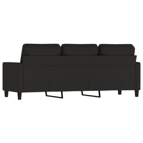 3-Seater Sofa Black 180cm Velvet - Image 5