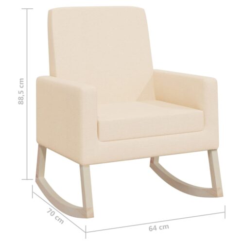 Rocking Chair Cream Fabric - Image 8