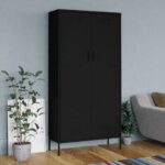 Wardrobe Black 90x50x180cm Steel