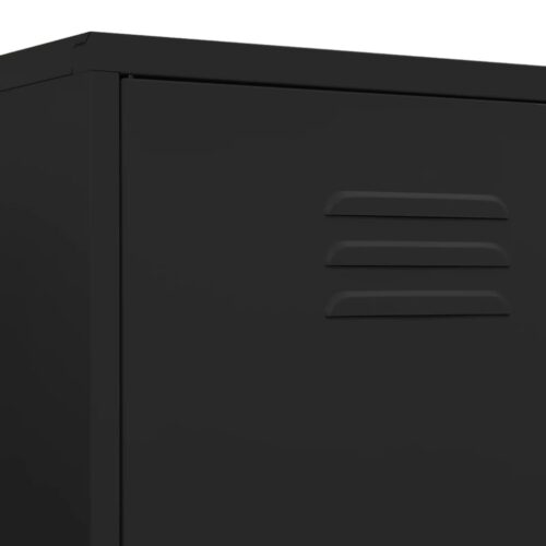 Wardrobe Black 90x50x180cm Steel - Image 8