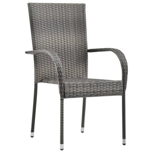 7-Piece Garden Dining Set Grey Black Outdoor Patio Lounge Furniture - Image 3
