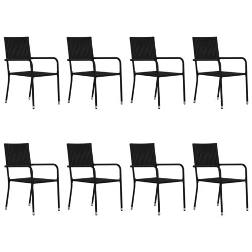 9-Piece Garden Dining Set Black Outdoor Patio Lounge Furniture - Image 4
