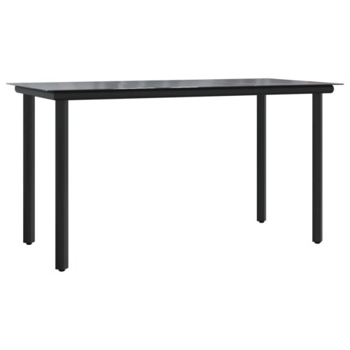 7-Piece Garden Dining Set Black Steel Textilene Outdoor Patio Lounge Furniture - Image 5