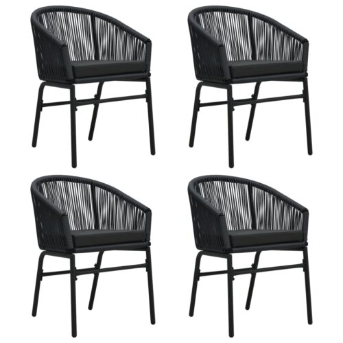 5-Piece Outdoor Dining Set Garden Patio Bistro Chairs Table Lounge Black Steel - Image 3