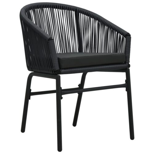 5-Piece Outdoor Dining Set Garden Patio Bistro Chairs Table Lounge Black Steel - Image 4