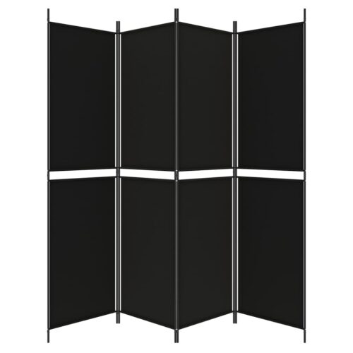 4-Panel Room Divider Black 200x200cm Fabric - Image 4