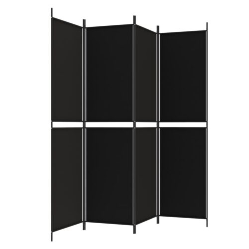 4-Panel Room Divider Black 200x200cm Fabric - Image 5