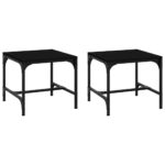 Side Tables 2pcs Black 40x40x35cm Engineered Wood