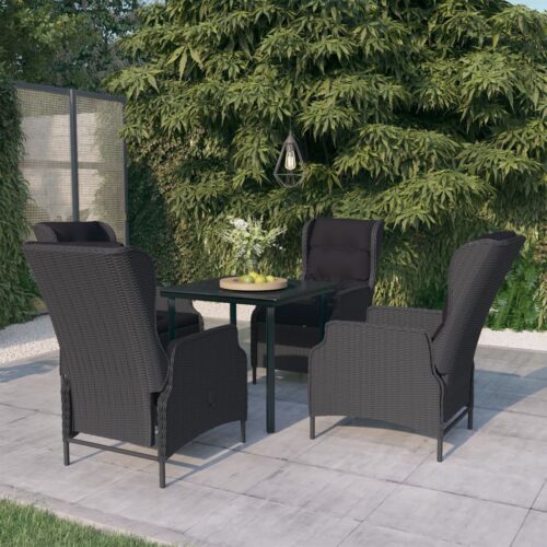 5-Piece Garden Dining Set Dark Grey - Image 9