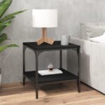 Side Tables 2pcs Black 40x40x40cm Engineered Wood