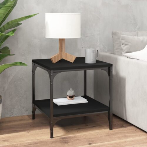 Side Tables 2pcs Black 40x40x40cm Engineered Wood